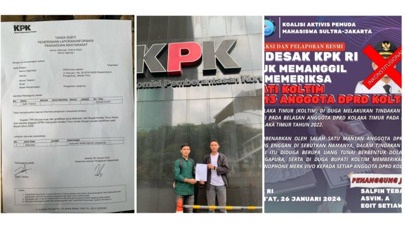GPM Sultra-Jakarta Resmi Melaporkan Dugaan Suap Dan Gratifikasi Bupati Koltim Ke KPK RI
