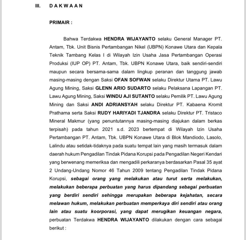 ‘Keliru’ Aktif Laporkan Ilegal Mining GM Antam, Malah Didakwa Lakukan Penjualan Ore Nikel Gunakan Dokumen Terbang, Simak Faktanya!