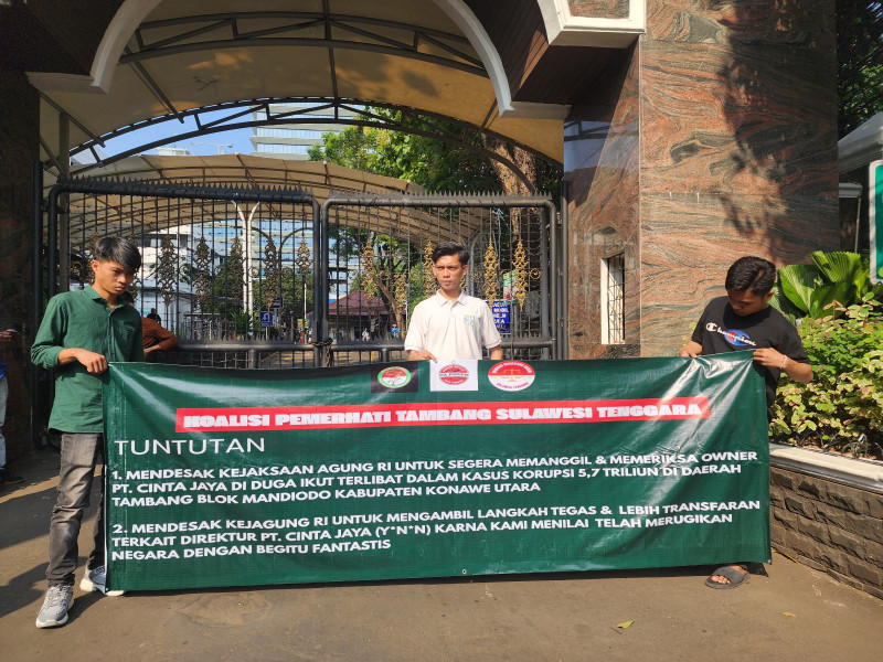 Desak Usut Dugaan Korupsi Rp 5,7 T, Koalisi Pemerhati Tambang Sultra Demo di Kejagung RI